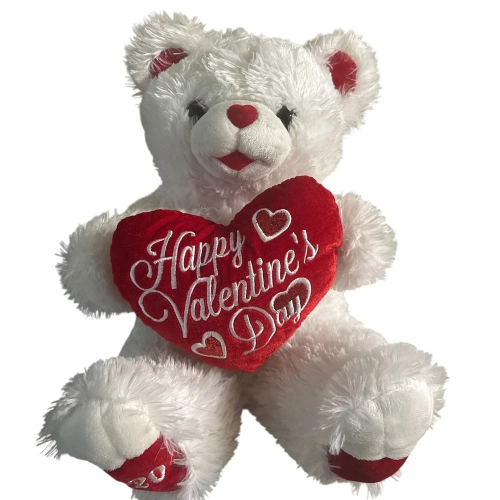 Dan Dee Sweetheart Teddy 2020 White Plush Bear Happy Valentines Day Heart 12in